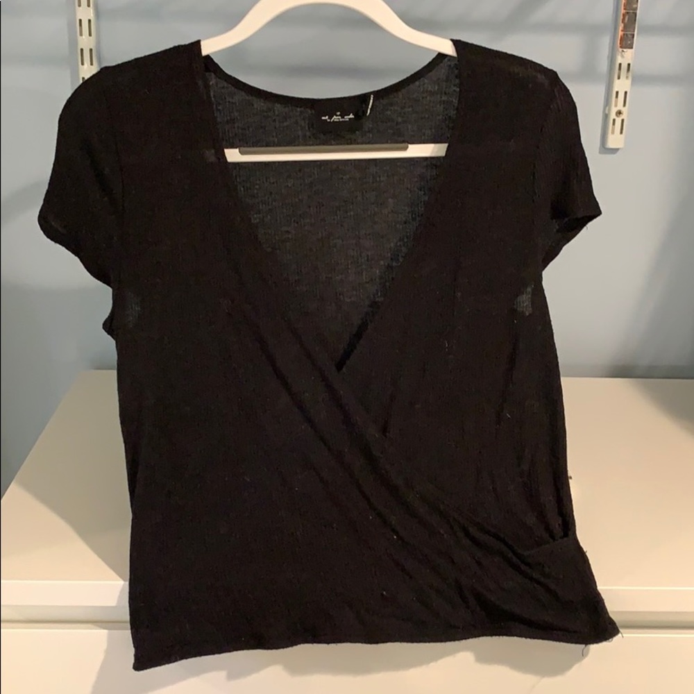 Urban outfitters black v-neck wrap top
